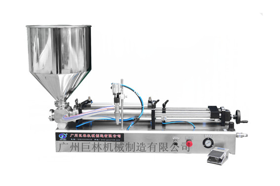 gf-1000半自动带桶膏体灌装机  